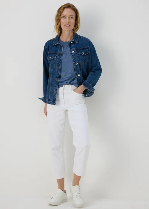 Blue Floral Embroidered T-Shirt - Size 8 Image 4