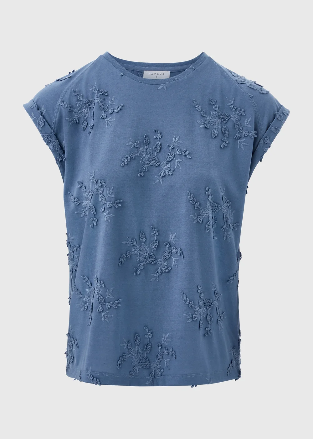 Blue Floral Embroidered T-Shirt - Size 8 Image 5