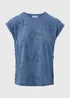 Blue Floral Embroidered T-Shirt - Size 8 Image 5