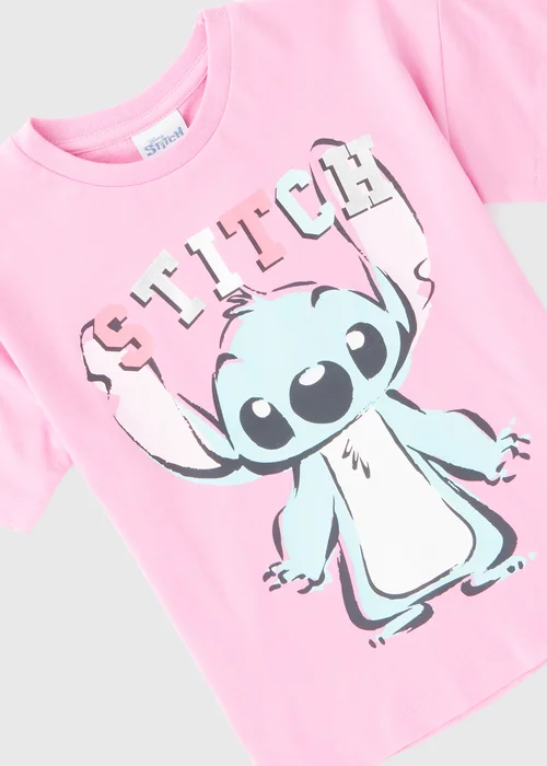 Disney Kids Pink Stitch T-shirt (1-7yrs) - 1-1.5 Yrs Image 2