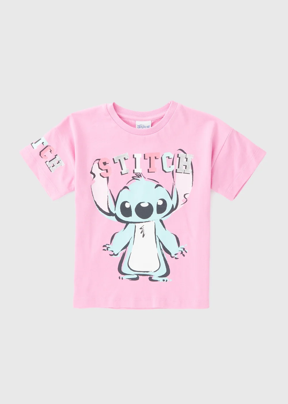 Disney Kids Pink Stitch T-shirt (1-7yrs) - 1-1.5 Yrs Image 1