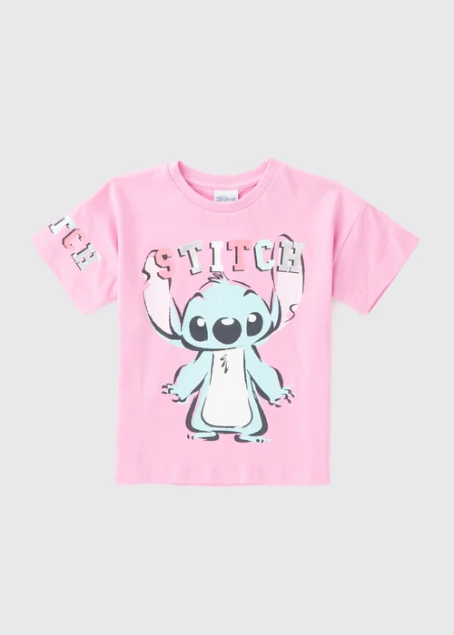 Disney Kids Pink Stitch T-shirt (1-7yrs) - 1-1.5 Yrs Image 1
