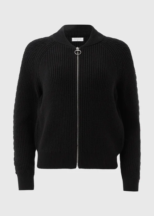 Black Knitted Bomber Jacket - XS Image 5