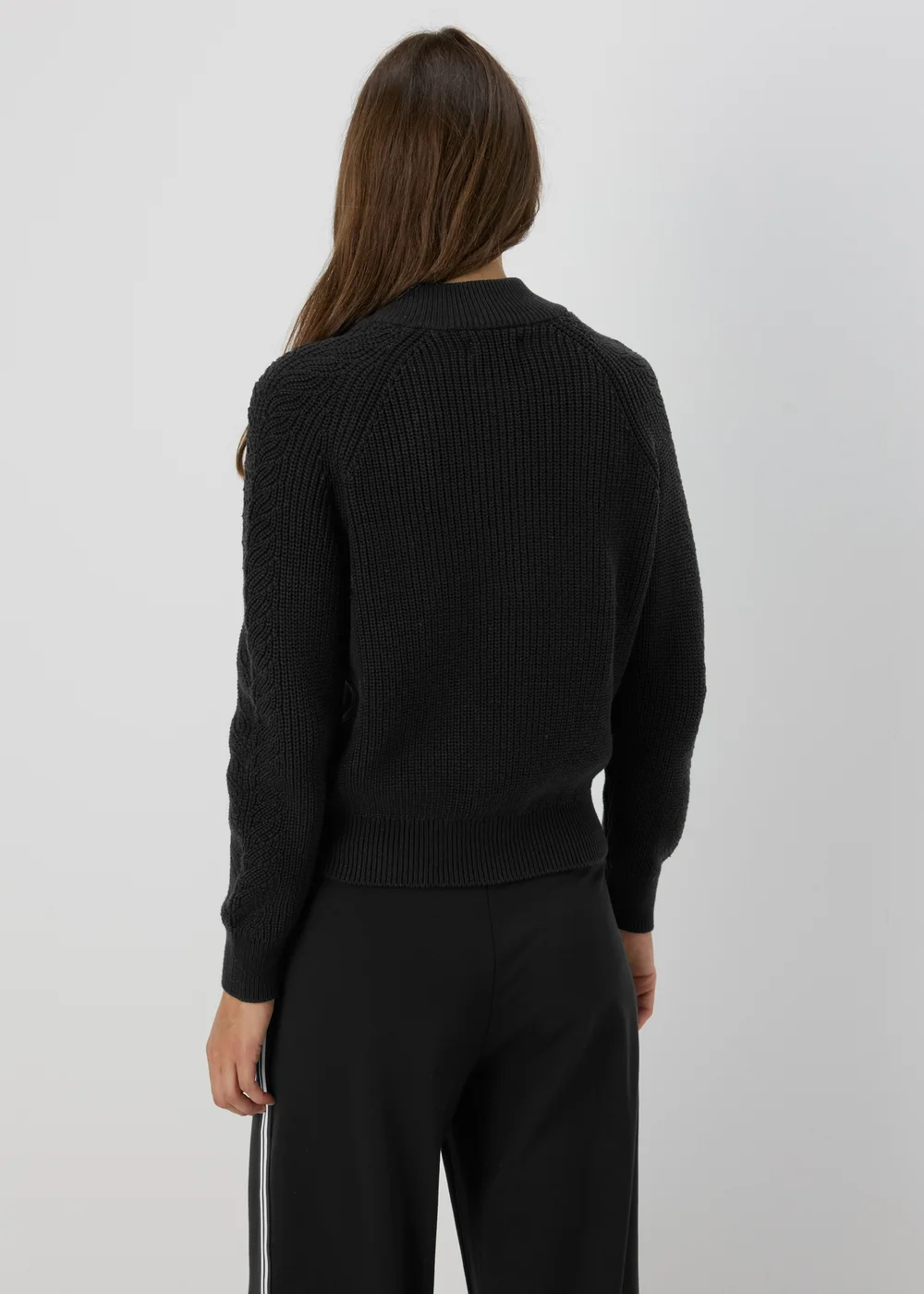 Black Knitted Bomber Jacket - XS Image 2
