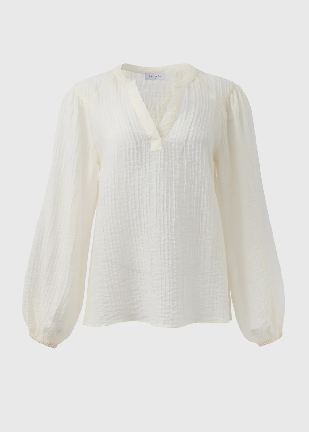 Cream Textured Blouse - 8 Image 5