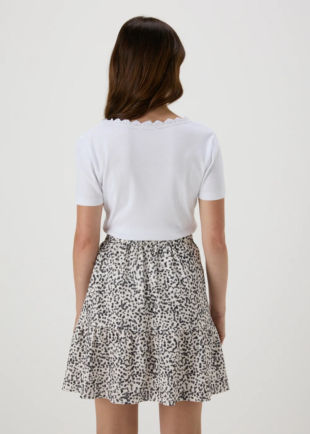 White Lace Trim T-Shirt - 8 Image 2
