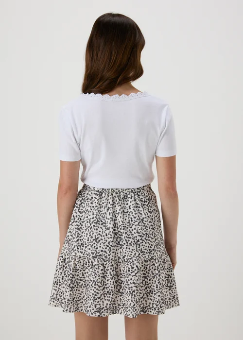 White Lace Trim T-Shirt - 8 Image 2