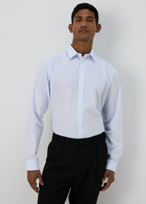 Taylor & Wright Blue Polka Dot Regular Fit Shirt - S Image 1