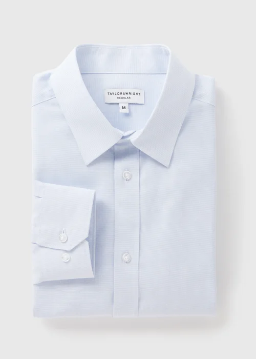 Taylor & Wright Blue Polka Dot Regular Fit Shirt - S Image 5