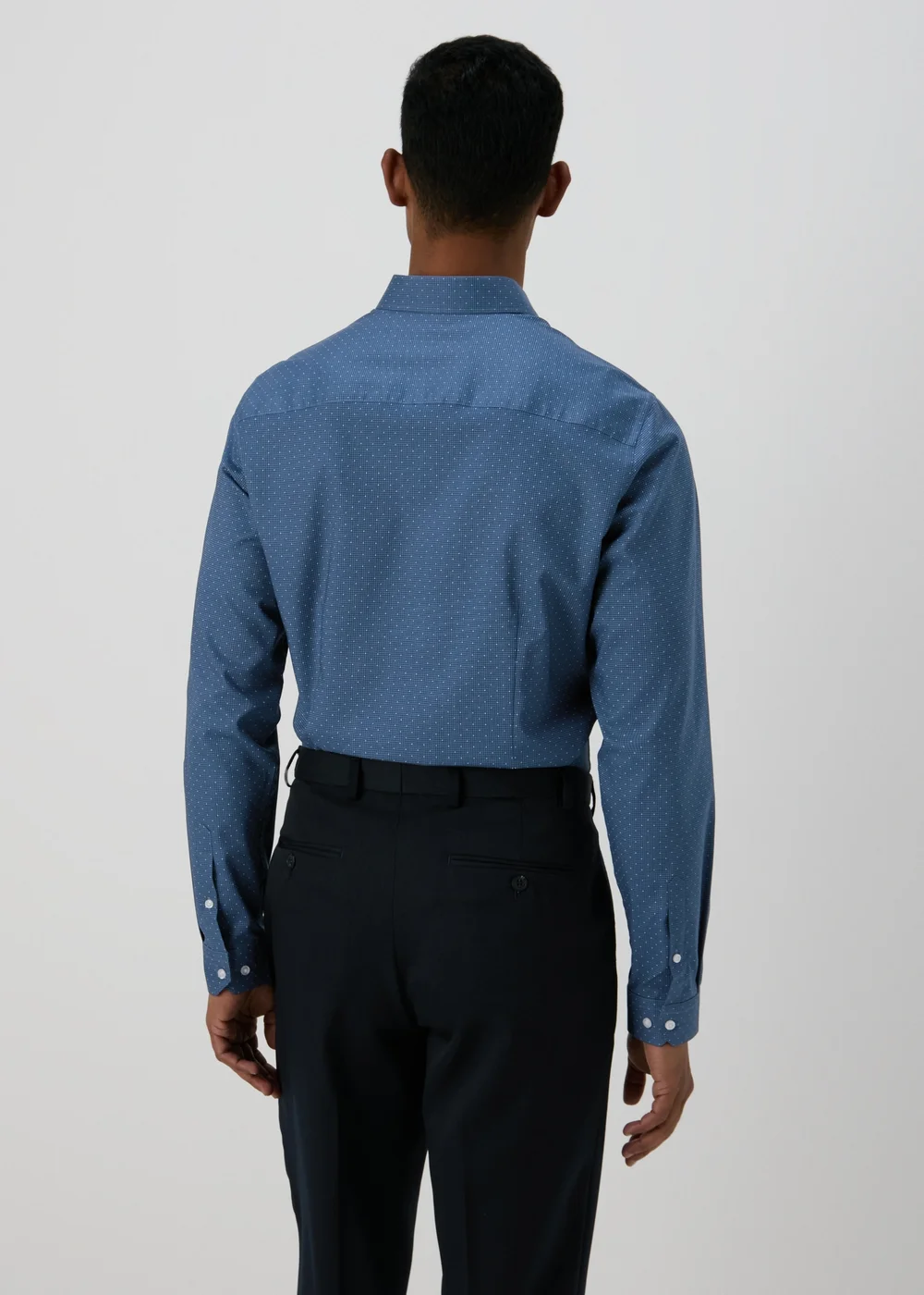 Taylor & Wright Navy Polka Dot Slim Fit Shirt - S Image 2