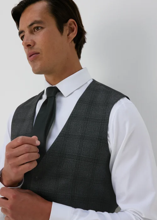 Taylor & Wright Blenheim Charcoal Slim Fit Waistcoat - Small Image 3