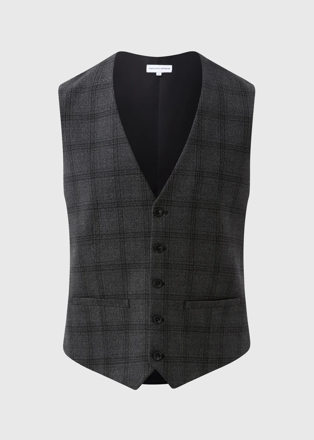 Taylor & Wright Blenheim Charcoal Slim Fit Waistcoat - Small Image 5