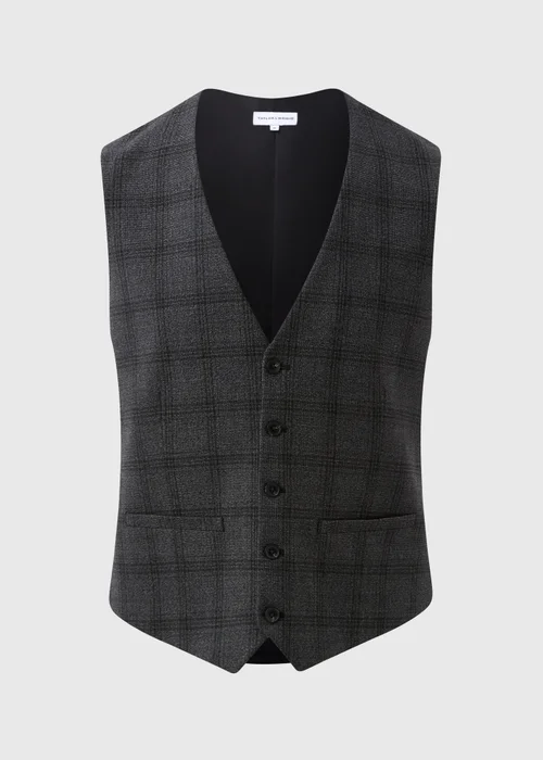 Taylor & Wright Blenheim Charcoal Slim Fit Waistcoat - Small Image 5