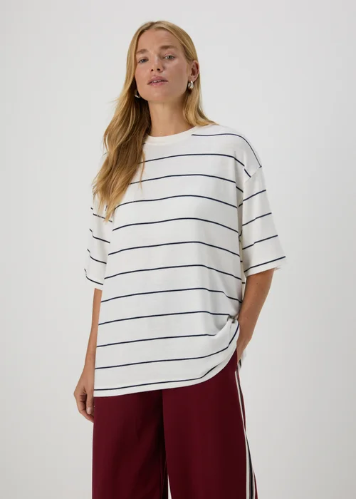 Cream Stripe Soft T-Shirt - S Image 1