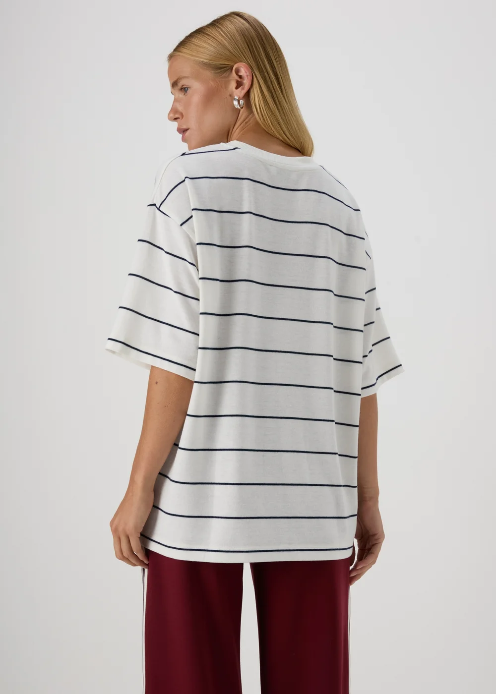 Cream Stripe Soft T-Shirt - S Image 2