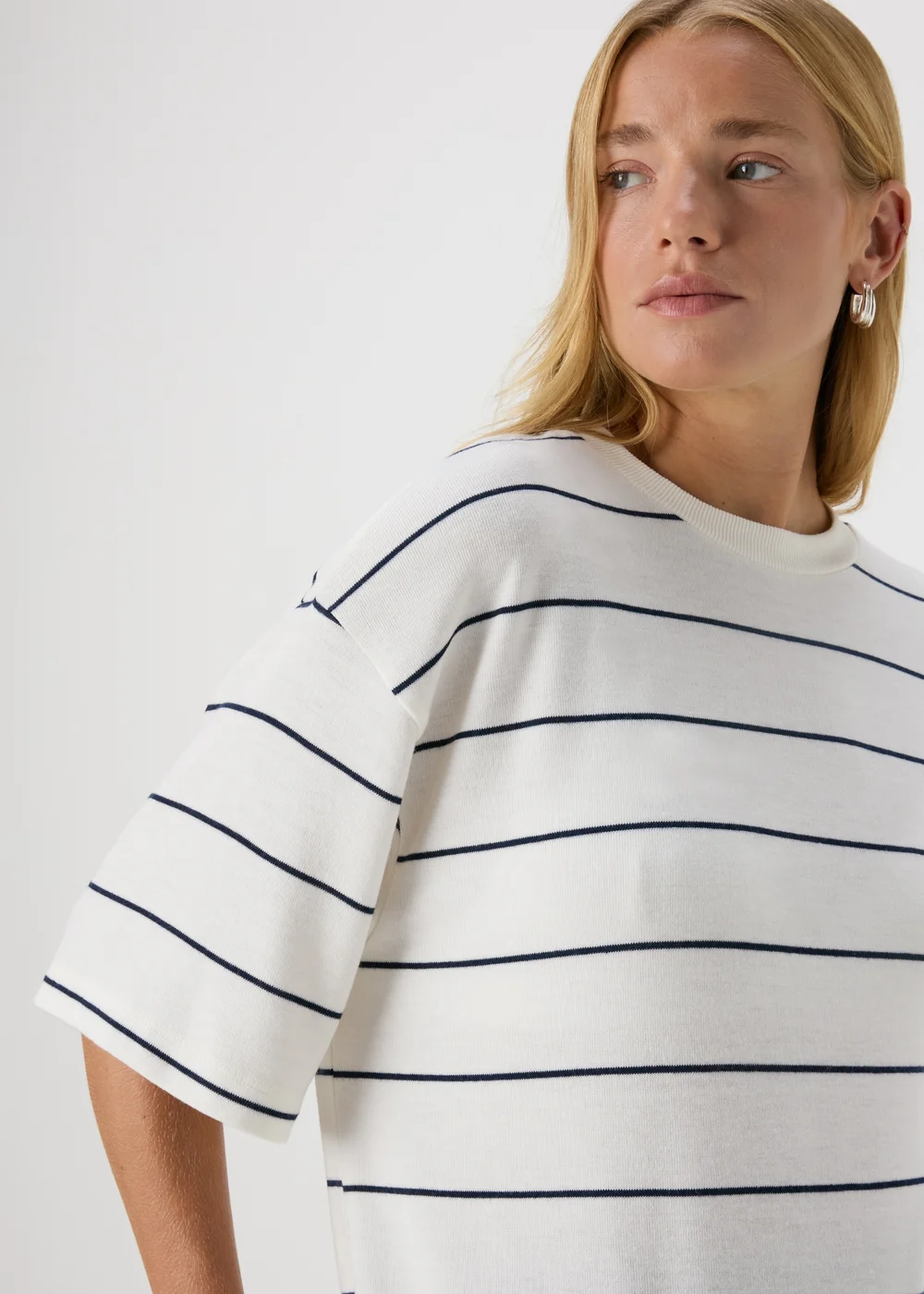 Cream Stripe Soft T-Shirt - S Image 3