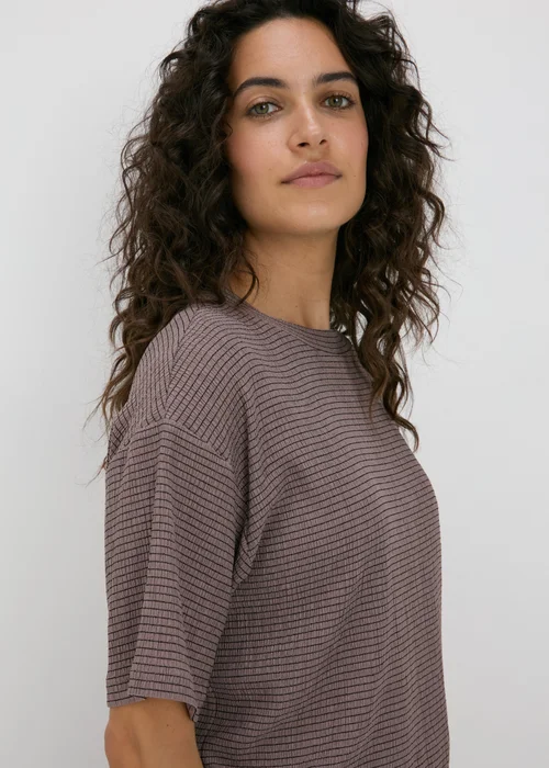 Taupe Textured Co Ord T-Shirt - 8 Image 3