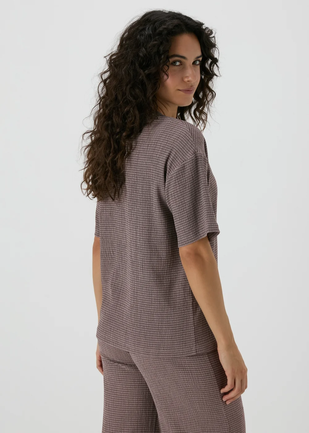 Taupe Textured Co Ord T-Shirt - 8 Image 2