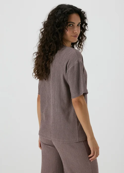Taupe Textured Co Ord T-Shirt - 8 Image 2