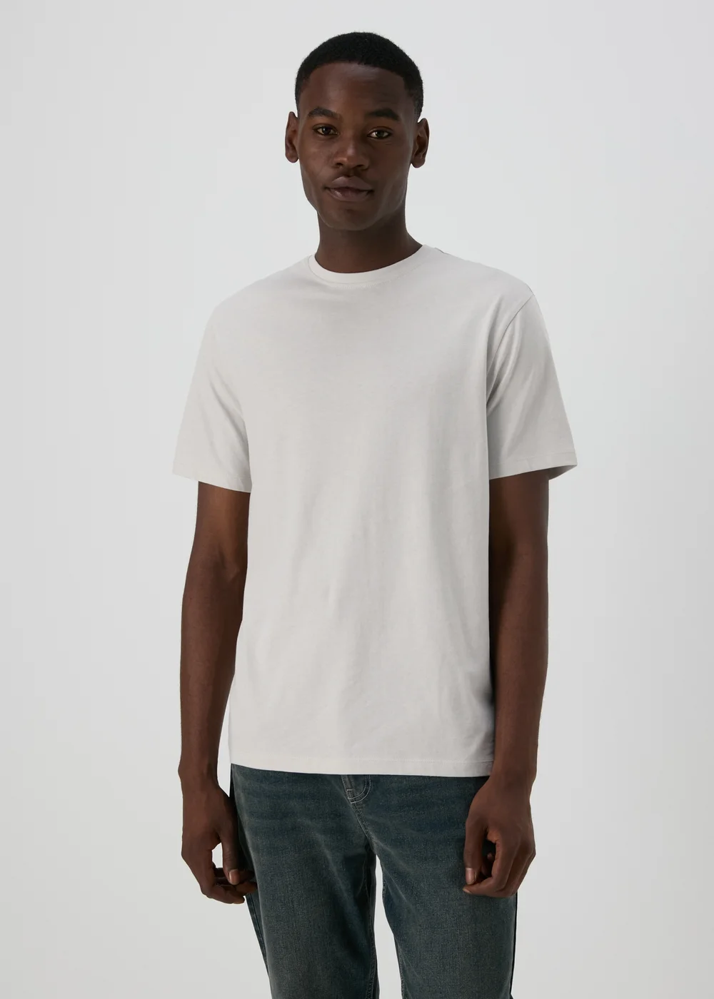 Grey Crew Neck T-Shirt - XS Image 3