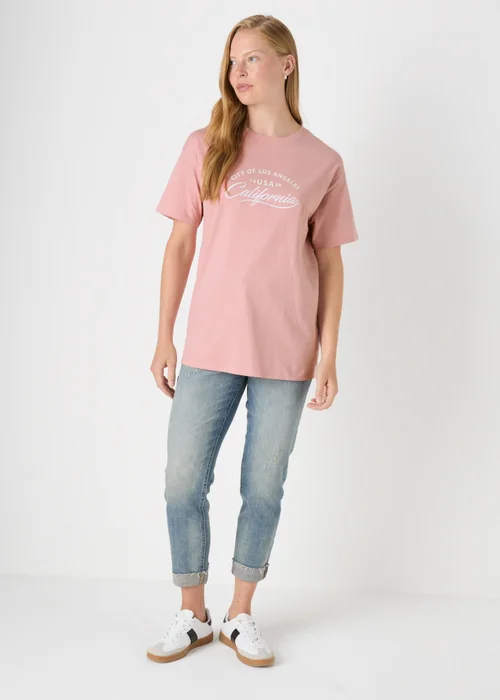 Pink Oversized Graphic T Shirt - S Image 2
