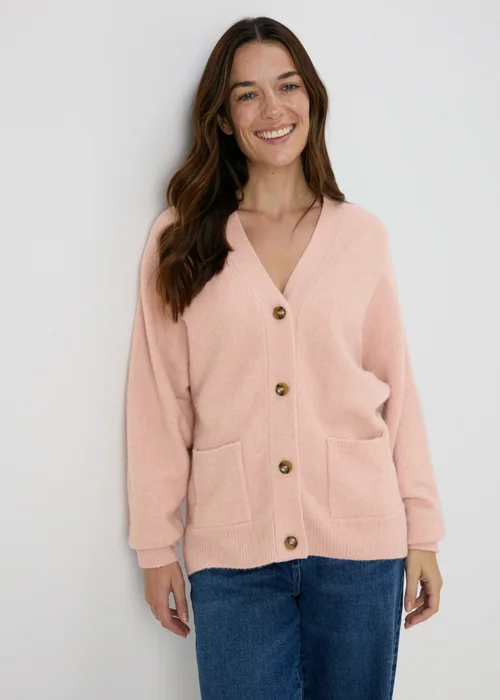 Pink Soft Button Front Cardigan - XS Image 1