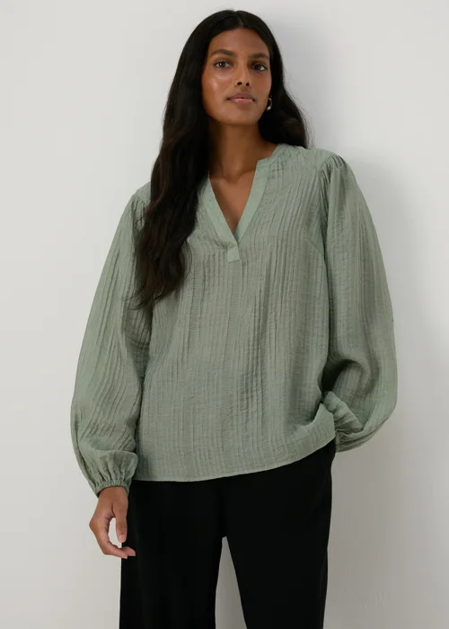Green Textured Blouse - 8 Image 1