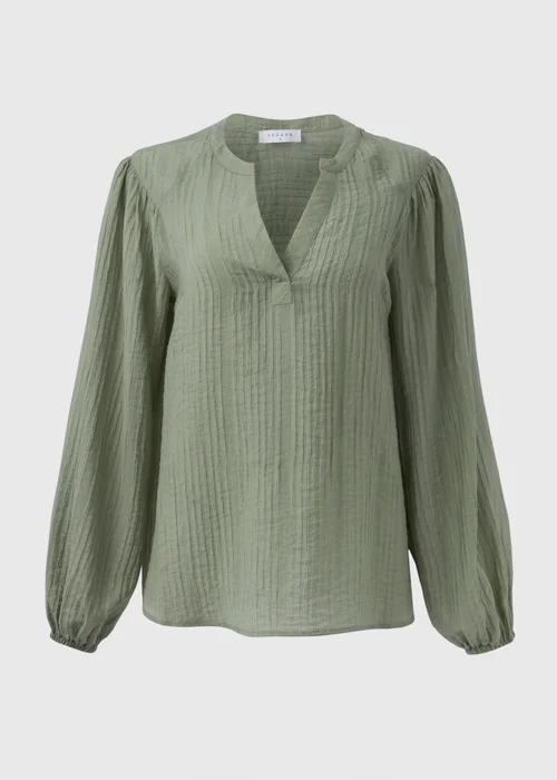 Green Textured Blouse - 8 Image 5