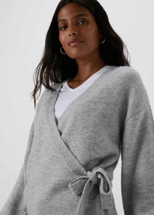 Grey Wrap Cardigan - XS Image 3