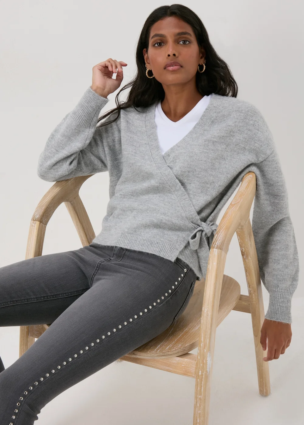 Grey Wrap Cardigan - XS Image 1