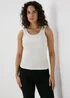 White Lace Trim Vest Top - Size 8 Image 1