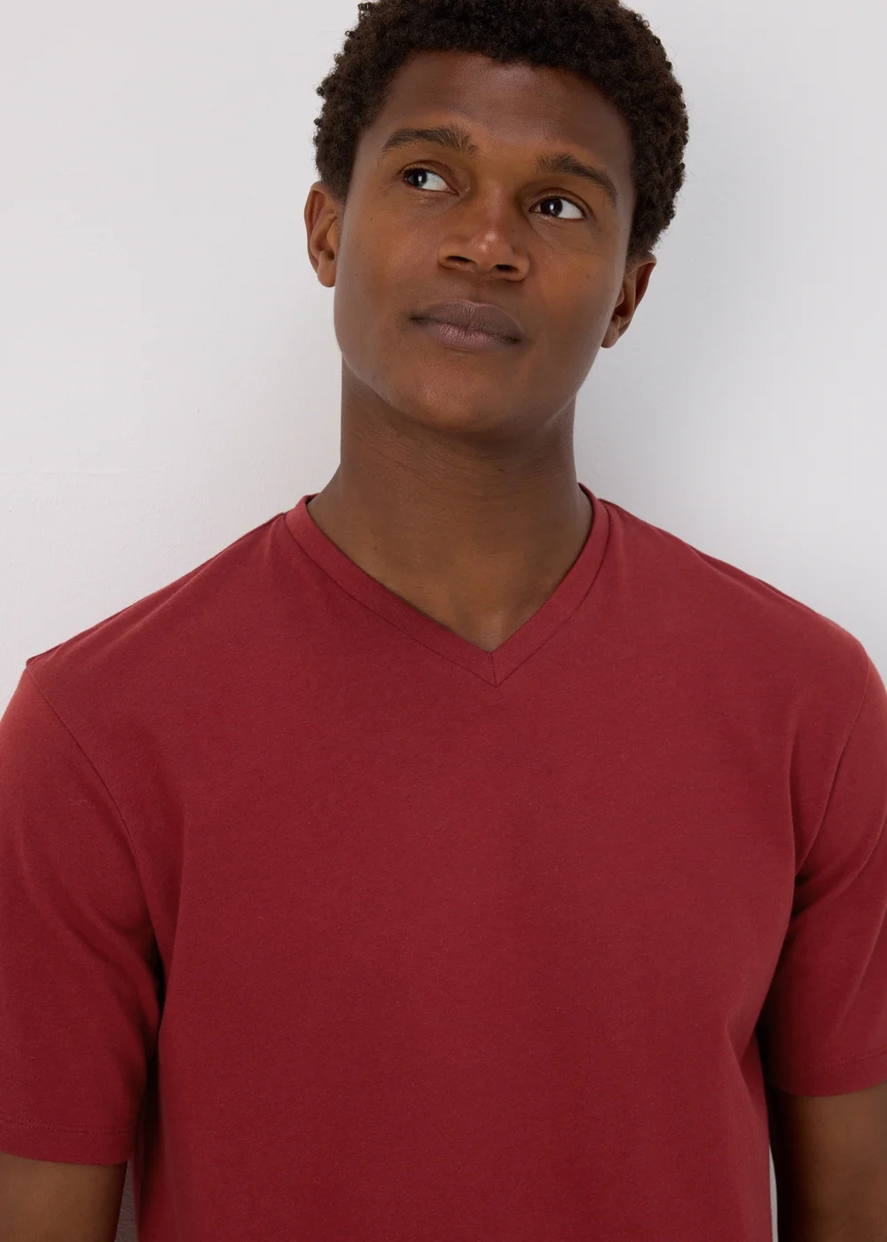 Red Essential V-Neck T-Shirt - XS Image 3