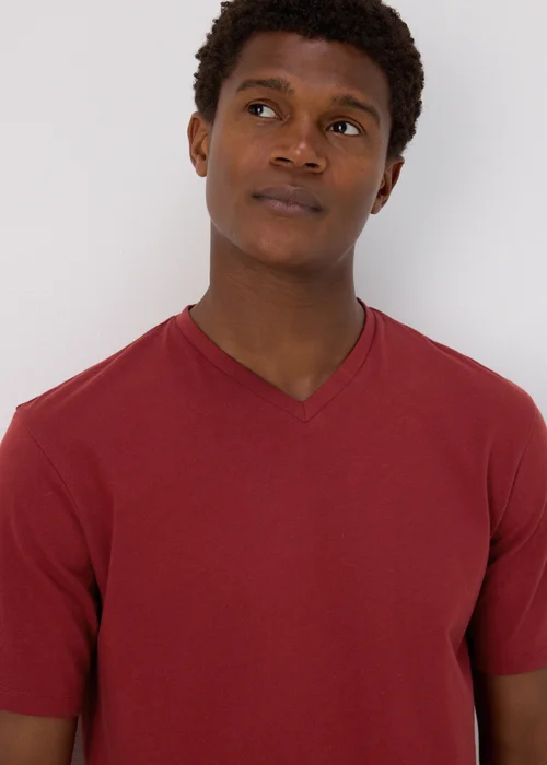 Red Essential V-Neck T-Shirt - XS Image 3