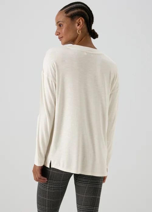 Cream V Neck Top - S Image 2