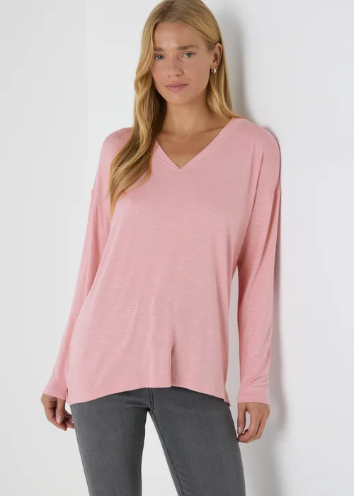 Pink V Neck Top - S Image 1