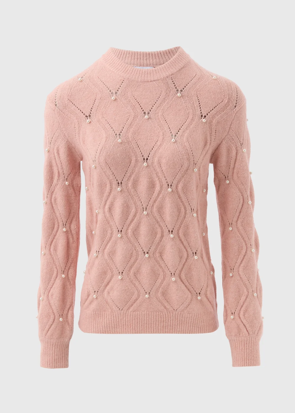 Pink Pearl Embellished Jumper - XS Image 5