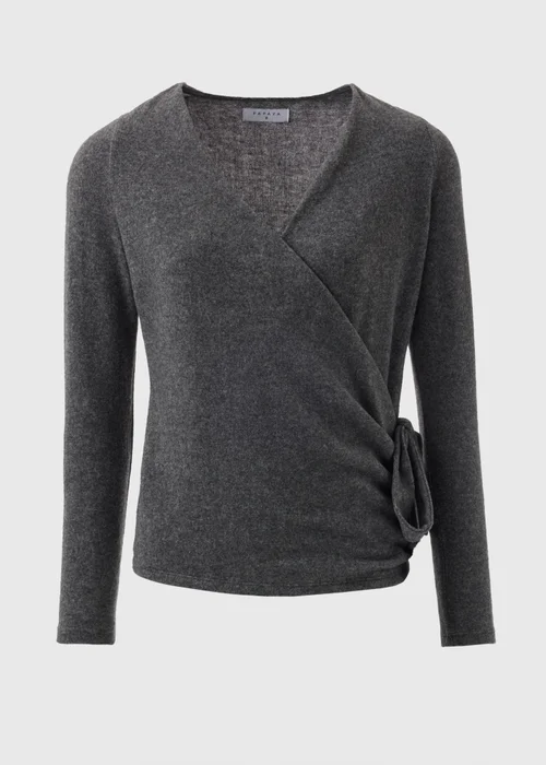 Charcoal Front Wrap Top - 8 Image 4