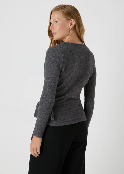 Charcoal Front Wrap Top - 8 Image 2