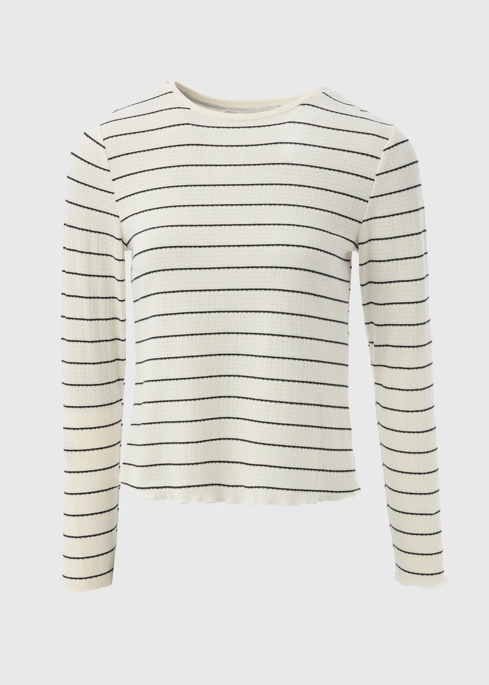 Cream Striped Long Sleeve T-Shirt - 8 Image 5
