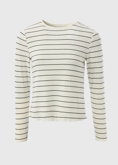 Cream Striped Long Sleeve T-Shirt - 8 Image 5