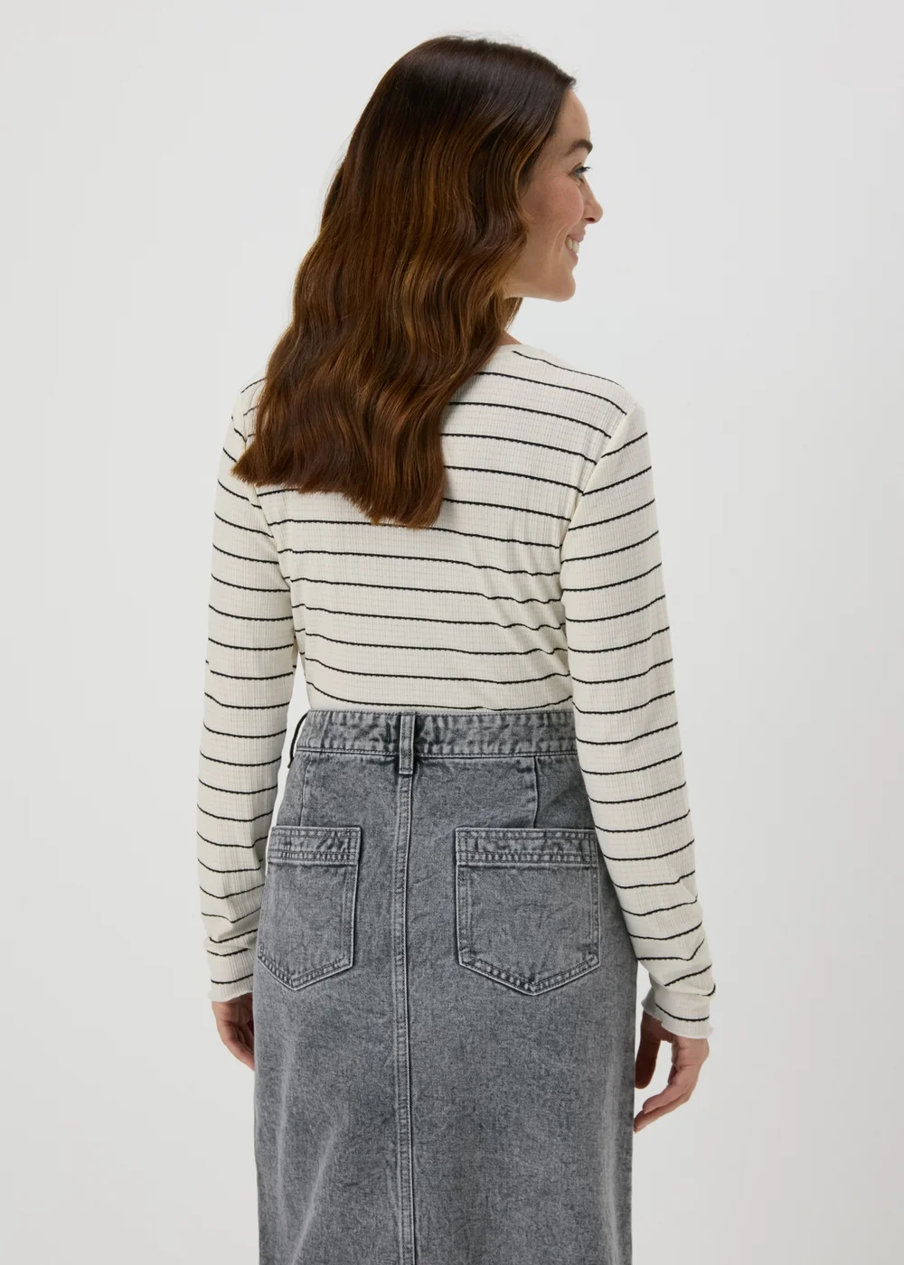 Cream Striped Long Sleeve T-Shirt - 8 Image 2