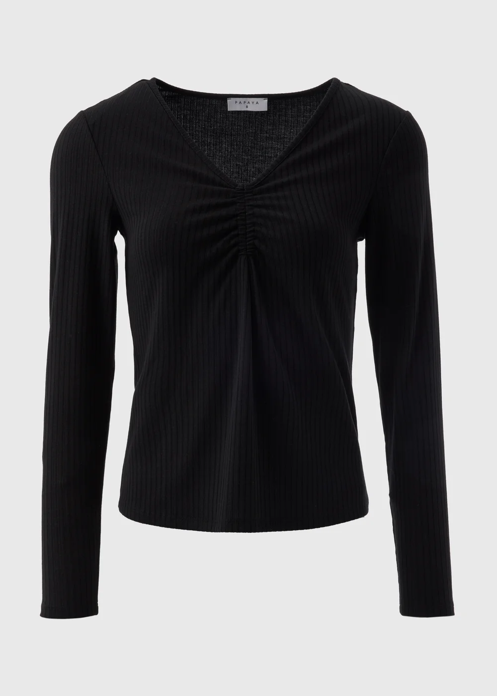 Black Ruched Front Top - Size 8 Image 4