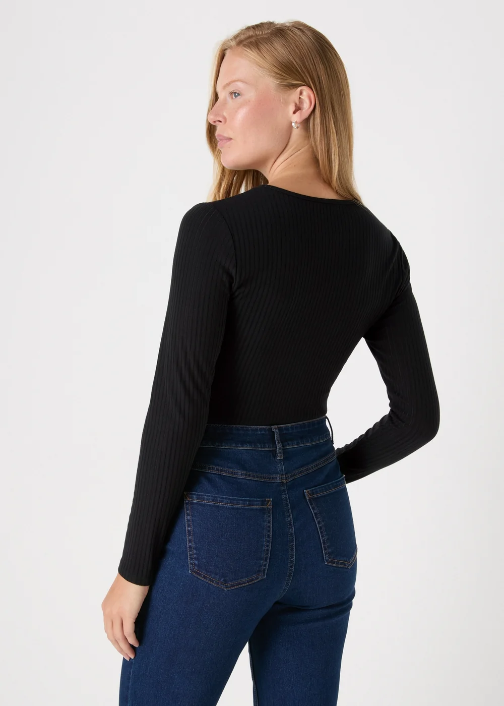Black Ruched Front Top - Size 8 Image 2