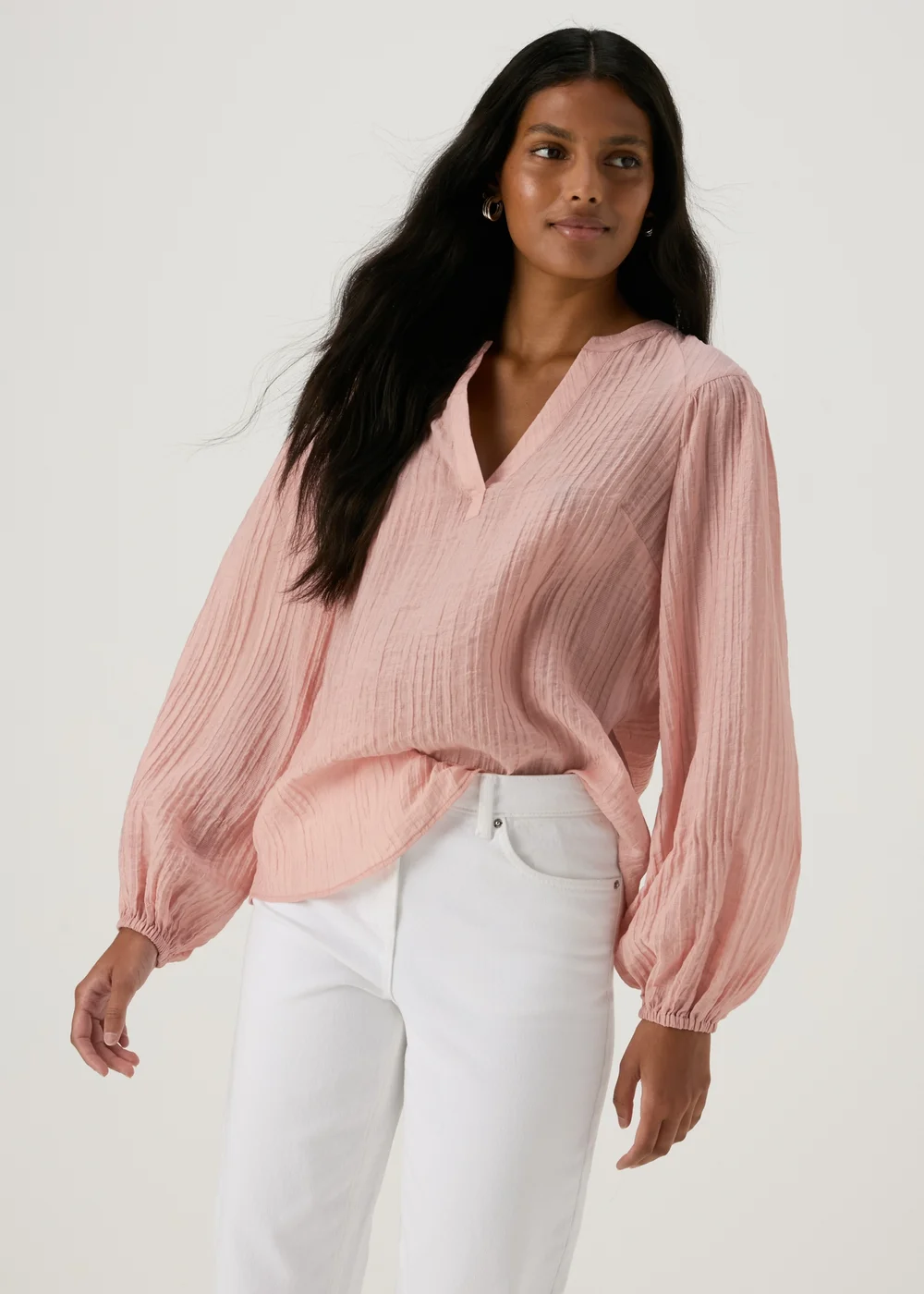 Pink Textured Blouse - 8 Image 1