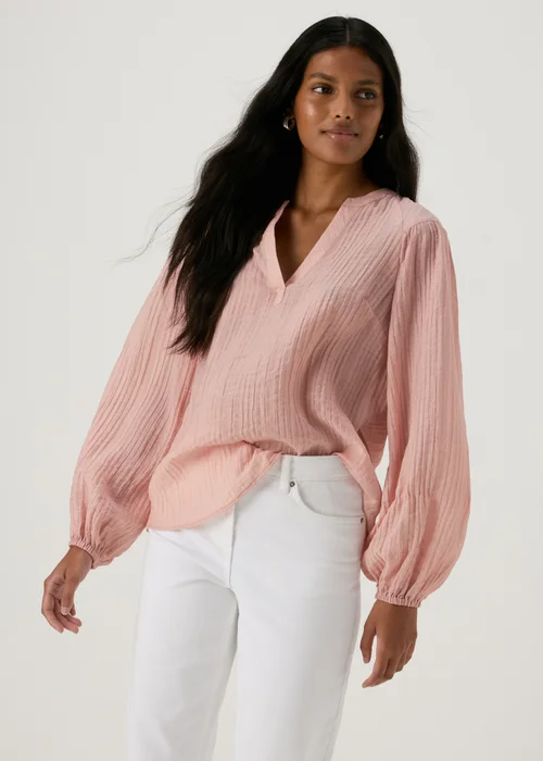 Pink Textured Blouse - 8 Image 1
