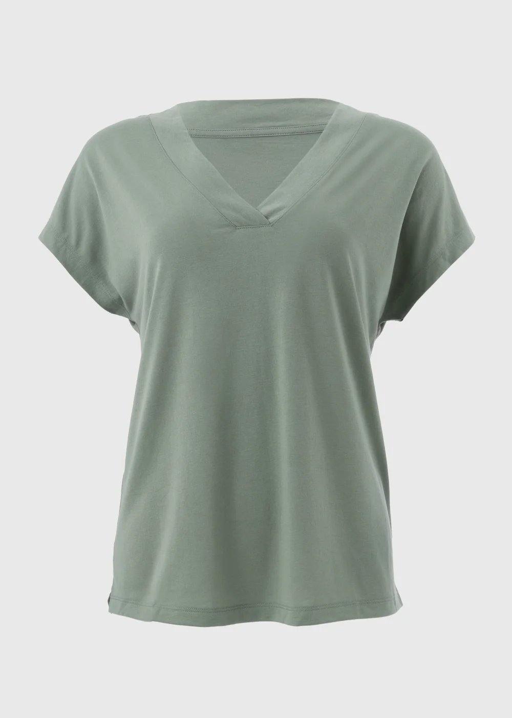 Green V Neck T-Shirt - 8 Image 5