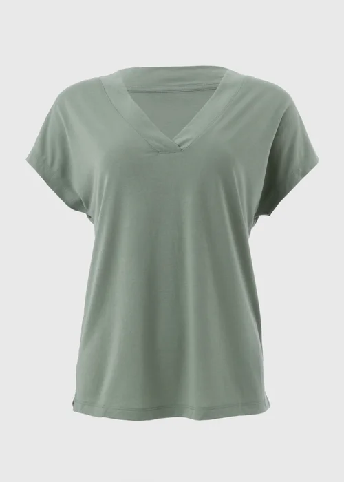 Green V Neck T-Shirt - 8 Image 5