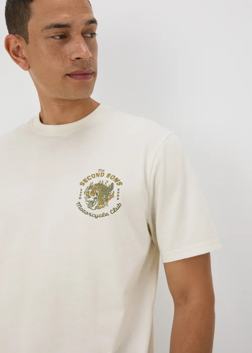 White Skull Printed T-Shirt - S Image 3