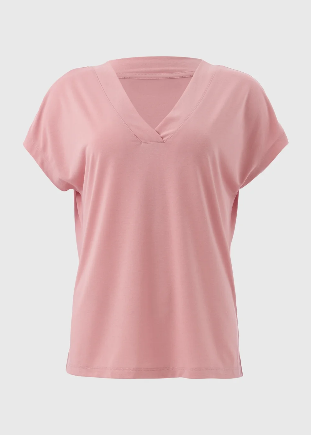 Pink V Neck T-Shirt - 8 Image 5