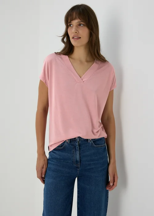 Pink V Neck T-Shirt - 8 Image 1